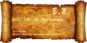 Béládi Marianna névjegykártya